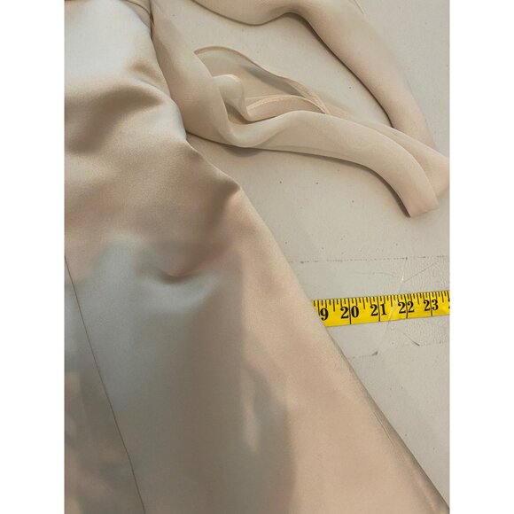 Davids Bridal Dress 40" Long Ivory Halter Neck Satin Gown Ties at Waist Size 4 - Picture 7 of 7